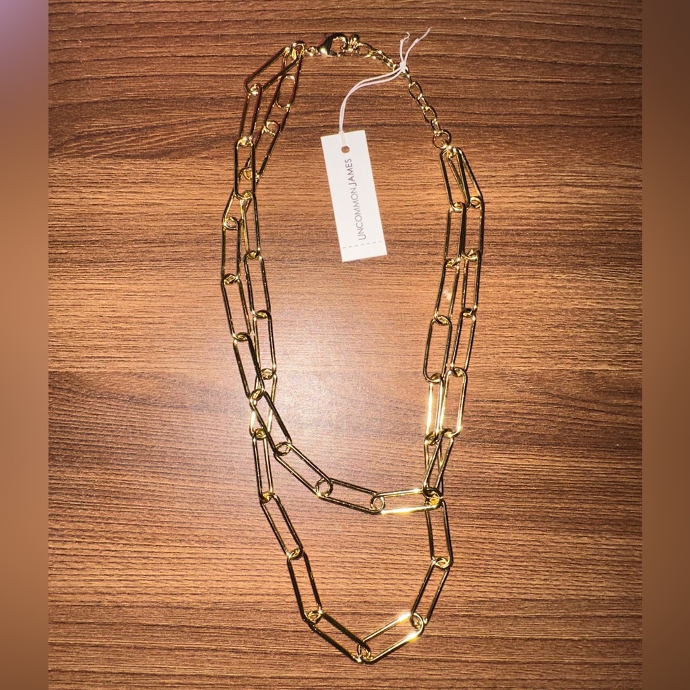 Uncommon James Gold Paper Clip Necklace